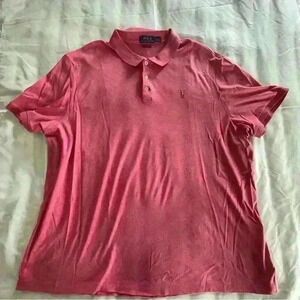 Ralph Lauren Polo Shirt Mens Size XXL Washed Red/ Pink Short Sleeve Golf Logo